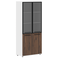 Шкаф высокий широкий EHCS 85.7 Дуб Денвер тёмный/Черный/Белый 852х430х1967 EDIS