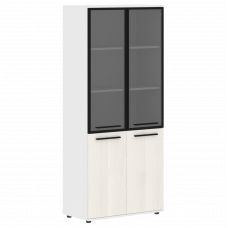 Шкаф высокий широкий EHCS 85.7 Ясень Траун/Черный/Белый 852х430х1967 EDIS
