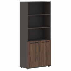 Шкаф высокий широкий EHCS 85.5 Дуб Денвер тёмный/Черный/Мокко 852х430х1967 EDIS