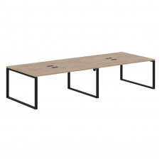 Стол 4-х местный EQWST 3513 Дуб Денвер светлый/Черный 3526х1346х750 EDIS