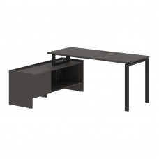 Стол с тумбой EUCT 17614 Мокко/Черный 1760х1400х750 EDIS