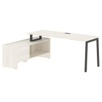 Стол с тумбой ELCT 19614 Ясень Траун/Мокко 1960х1400х750 EDIS