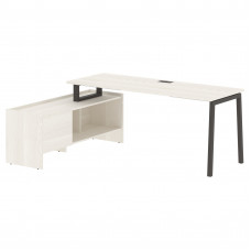 Стол с тумбой ELCT 19614 Ясень Траун/Мокко 1960х1400х750 EDIS