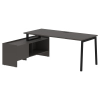 Стол с тумбой ELCT 19814 Мокко/Черный 1960х1400х750 EDIS