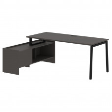 Стол с тумбой ELCT 19814 Мокко/Черный 1960х1400х750 EDIS