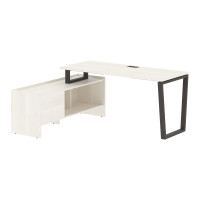 Стол с тумбой EVCT 17614 Ясень Траун/Мокко 1760х1400х750 EDIS