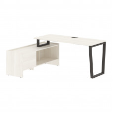 Стол с тумбой EVCT 17614 Ясень Траун/Мокко 1760х1400х750 EDIS