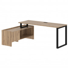 Стол с тумбой EQCT 19614 Дуб Денвер светлый/Черный 1960х1400х750 EDIS