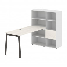 Стол-стеллаж ELRST 1115 Ясень Траун/Мокко/Белый 1990х1120х1355 EDIS
