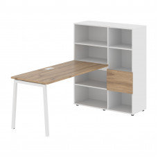 Стол-стеллаж ELRST 1115 Дуб Денвер светлый/Белый/Белый 1990х1120х1355 EDIS