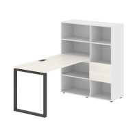 Стол-стеллаж EQRST 1113 Ясень Траун/Мокко/Белый 1790х1120х1355 EDIS