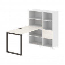 Стол-стеллаж EQRST 1113 Ясень Траун/Мокко/Белый 1790х1120х1355 EDIS