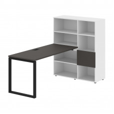 Стол-стеллаж EQRST 1115 Мокко/Черный/Белый 1990х1120х1355 EDIS