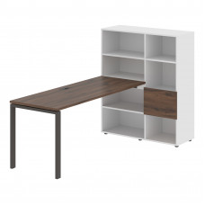 Стол-стеллаж EURST 1117 Дуб Денвер тёмный/Мокко/Белый 2190х1120х1355 EDIS