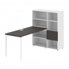 Стол-стеллаж EURST 1115 Мокко/Белый/Белый 1990х1120х1355 EDIS