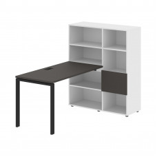 Стол-стеллаж EURST 1113 Мокко/Черный/Белый 1790х1120х1355 EDIS