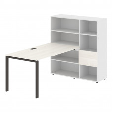 Стол-стеллаж EURST 1215 Ясень Траун/Мокко/Белый 1990х1250х1355 EDIS