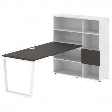 Стол-стеллаж EVRST 1217 Мокко/Белый/Белый 2190х1250х1355 EDIS