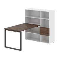 Стол-стеллаж EQRST 1213 Дуб Денвер тёмный/Мокко/Белый 1790х1250х1355 EDIS