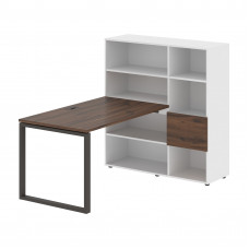 Стол-стеллаж EQRST 1213 Дуб Денвер тёмный/Мокко/Белый 1790х1250х1355 EDIS