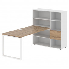 Стол-стеллаж EQRST 1217 Дуб Денвер светлый/Белый/Белый 2190х1250х1355 EDIS