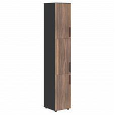 Шкаф высокий узкий VRHCS 40.8 Американский орех/Яшма черный 400х430х2253 VELION VENEER