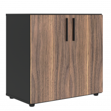 Шкаф низкий широкий VRLCS 80.1 Американский орех/Яшма черный 800х430х781 VELION VENEER