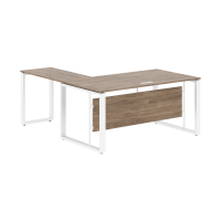 Стол руководителя угловой ECT 1619 Кария Пальмира/Белый 1600х1900х750 ENIO