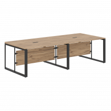 Стол для заседаний ECT 2812 Дуб Денвер светлый/Антрацит 2800х1200х750 ENIO