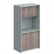 Шкаф для посуды SCB 120.2MT Дуб Сонома/Металлик 1030х600х2000