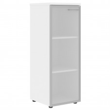 Шкаф колонка со стеклянной дверью в алюминиевой раме (L) и топом XMC 42.7(L) Белый 432х432х1190 XTEN