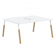 Стол FWST 1513 Белый премиум/Белый-Бук 1580х1370х733 FORTA