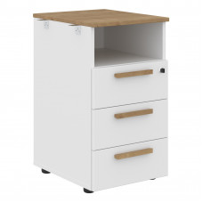 Тумба приставная FLC-3D.1 Дуб Гамильтон/Белый премиум 408х504х733 FORTA