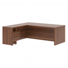 Стол руководителя с тумбой приставной ZCT 2019H.A(L) Орех Даллас 2000х1900х750 ZENN
