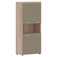 Шкаф с комплектами малых дверей и топом TLHC 85.4 Капучино/Дуб Каньон Z 856х450х1968 TORR LUX