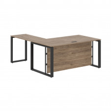 Стол руководителя угловой ECT 1619H Кария Пальмира/Антрацит 1600х1900х750 ENIO