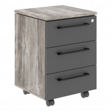 Тумба мобильная MMC-3D.A Антрацит/Сосна Нордик 465х450х652 MORRIS TREND