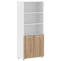 Шкаф высокий широкий EHCS 85.5 Дуб Денвер светлый/Белый/Белый 852х430х1967 EDIS