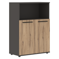 Шкаф средний широкий EMCS 85.3 Дуб Денвер светлый/Черный/Мокко 852х430х1199 EDIS