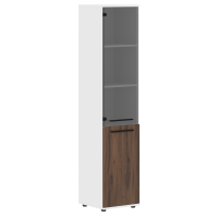 Шкаф высокий узкий EHCS 42.2 Дуб Денвер тёмный/Черный/Белый 426х430х1967 EDIS