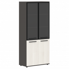 Шкаф высокий широкий EHCS 85.7 Ясень Траун/Черный/Мокко 852х430х1967 EDIS