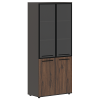 Шкаф высокий широкий EHCS 85.7 Дуб Денвер тёмный/Черный/Мокко 852х430х1967 EDIS