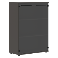 Шкаф средний широкий EMCS 85.2 Дуб Денвер тёмный/Черный/Мокко 852х430х1199 EDIS