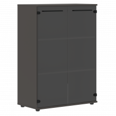 Шкаф средний широкий EMCS 85.2 Дуб Денвер тёмный/Черный/Мокко 852х430х1199 EDIS