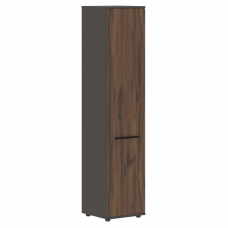 Шкаф высокий узкий EHCS 42.1 Дуб Денвер тёмный/Черный/Мокко 426х430х1967 EDIS