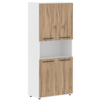 Шкаф высокий широкий EHCS 85.4 Дуб Денвер светлый/Мокко/Белый 852х430х1967 EDIS