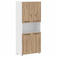 Шкаф высокий широкий EHCS 85.4 Дуб Денвер светлый/Мокко/Белый 852х430х1967 EDIS