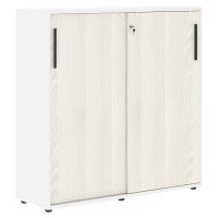 Шкаф средний с дверьми купе EMC 1343 Ясень Траун/Черный/Белый 1346х430х1355 EDIS