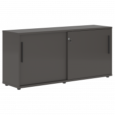 Шкаф низкий с дверьми купе ELC 1643 Мокко/Черный/Мокко 1606х430х750 EDIS