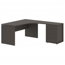 Стол эргономичный с тумбой EDCET 1518(R) Мокко/Мокко 1560х1880х750 EDIS